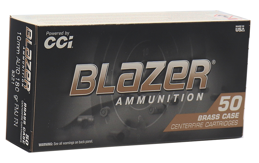 Cci Blazer, Cci 5221    Blazer Brass 10mm 180 Fmj Fn    50/20