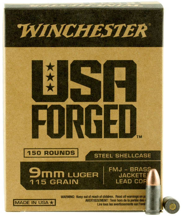 Winchester Ammo Usa Forged, Win Win9s     9mm        115 Fmj    150/05 Stl Cs