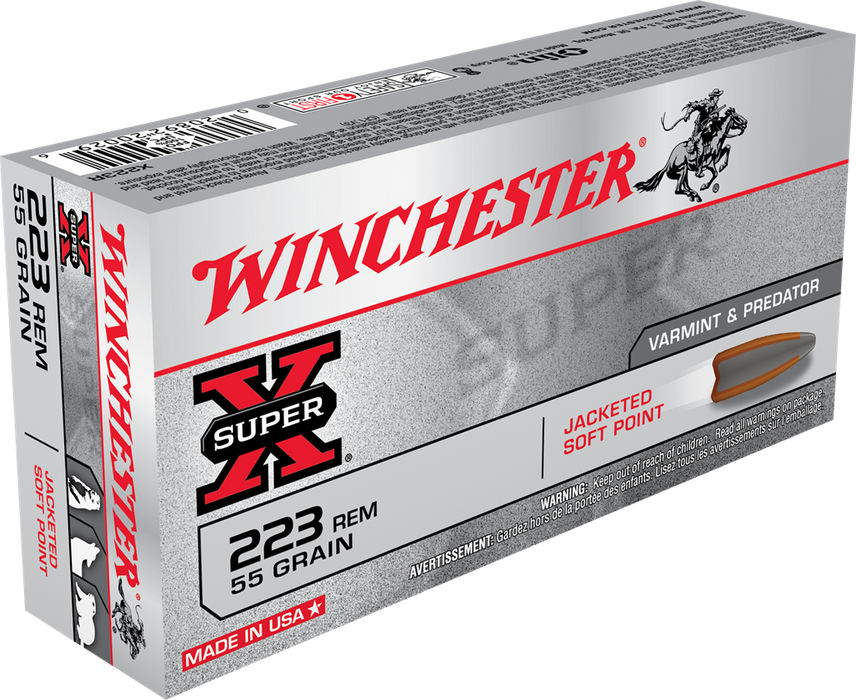 Winchester Ammo Super X, Win X223r         223     55 Psp     20/10