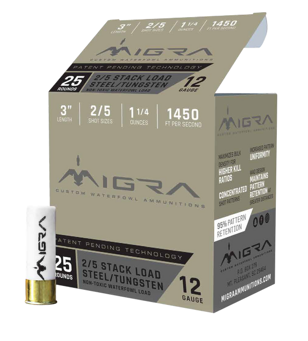 Migra Ammunition Combinational, Migra M12st25   Staxd Tungs/stl 12 3in  2-5  25/10