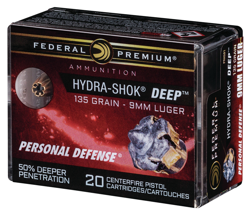 Federal Premium, Fed P9hsd1       9mm       135 Hshk Hp     20/10