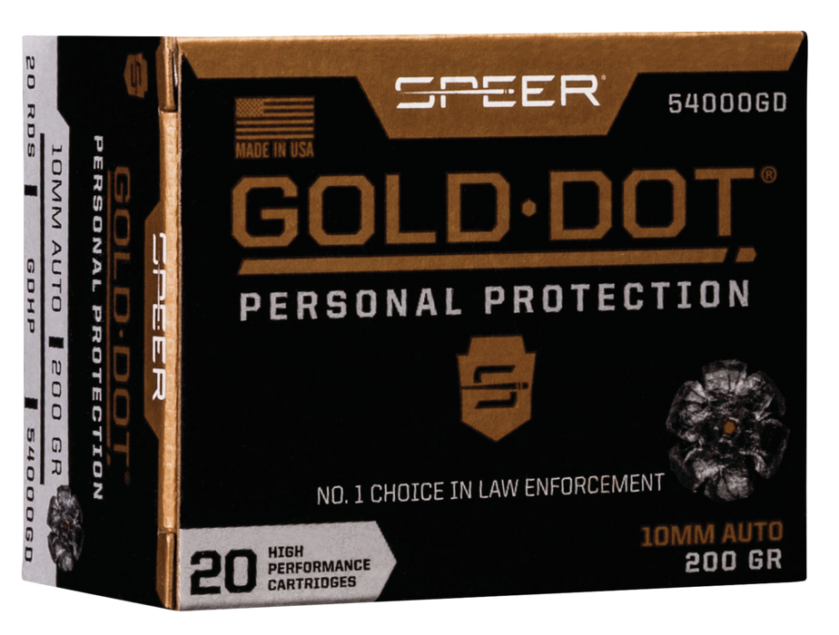 Speer Ammo Gold Dot, Speer 54000gd Gold Dot 10mm   200 Hp        20/10