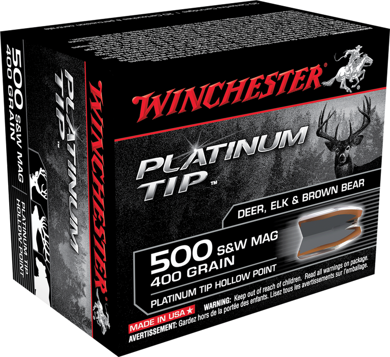 Winchester Ammo Platinum Tip, Win S500pthp  500sw    400 Pthp      20/10