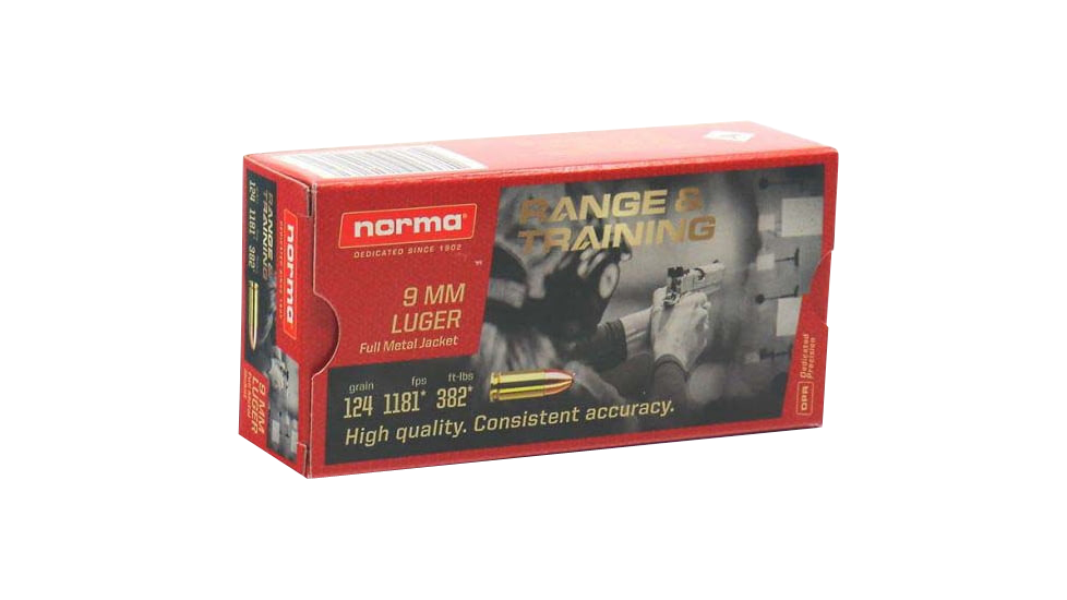 Norma Ammunition (ruag) Range And Training, Norma 620340050 9mm            124 Fmj       50/20