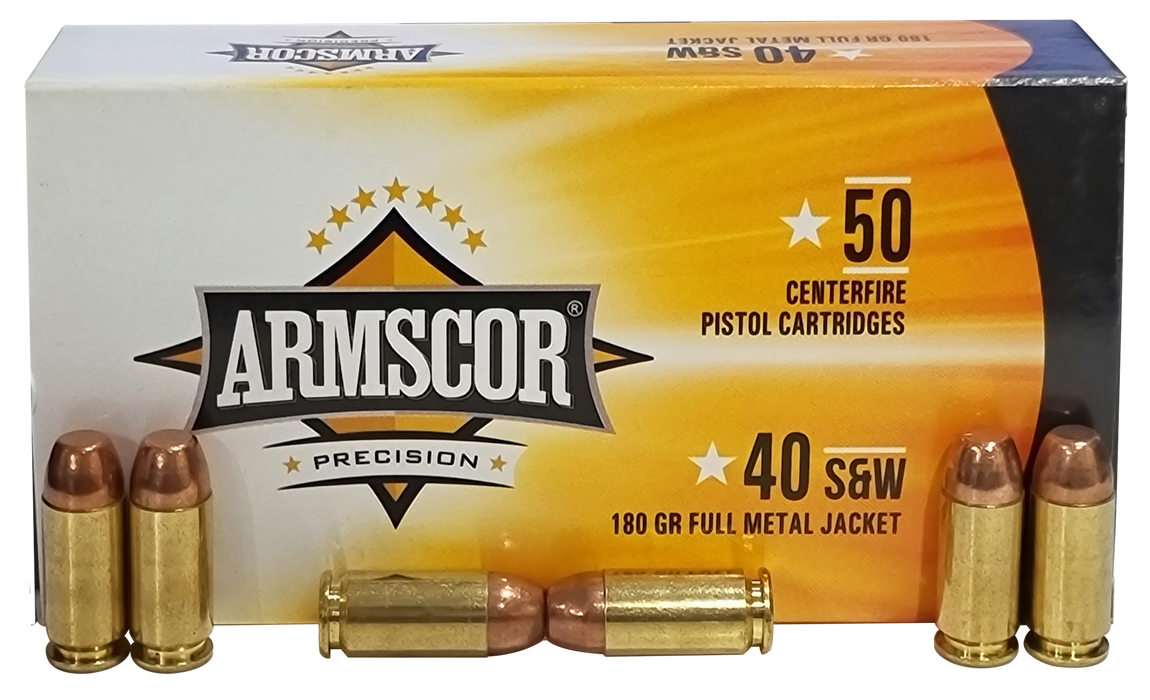 Armscor Pistol Ammo, Arms 50434 .40 S&w Cu-jkt Fmj 180-gr     50/20