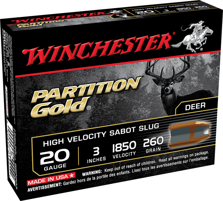 Winchester Ammo Partition Gold, Win Ssp203    Suppar Gld Sabot Slug   5/20