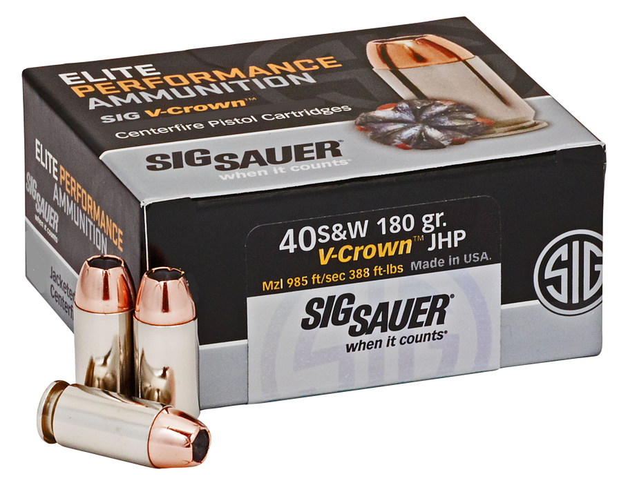 Sig Sauer Elite V-crown, Sig E40sw2-50     40s     180 Jhp Vcrwn 50/10