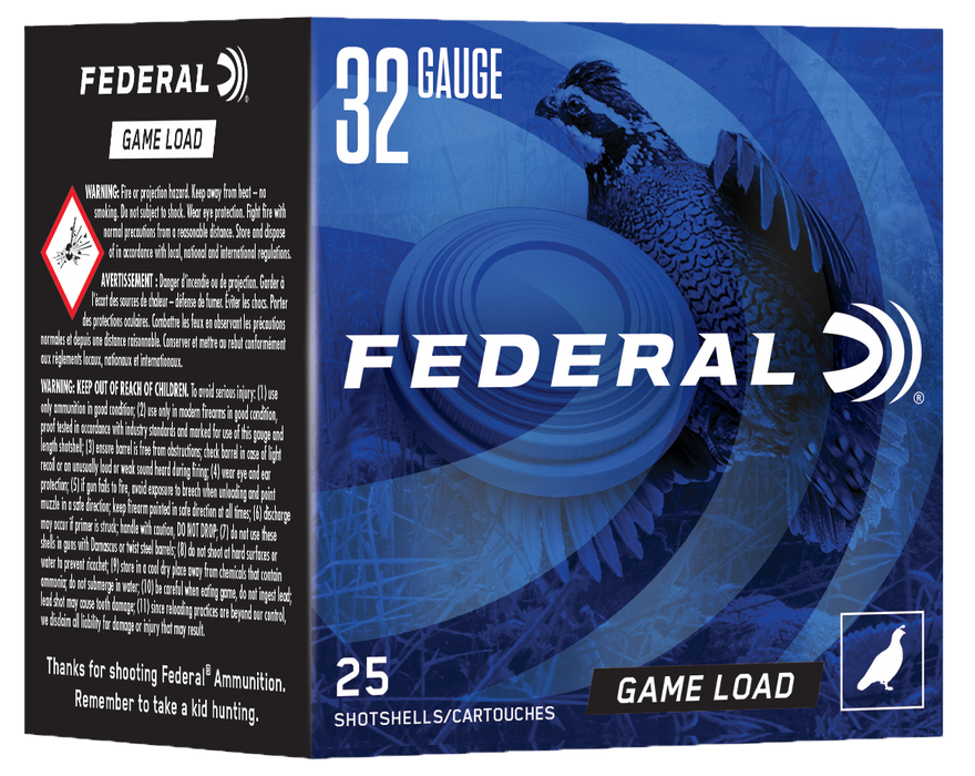 Federal Game Load, Fed N1328     Gmshk Fld  32ga 2.5  1/2oz   25/10