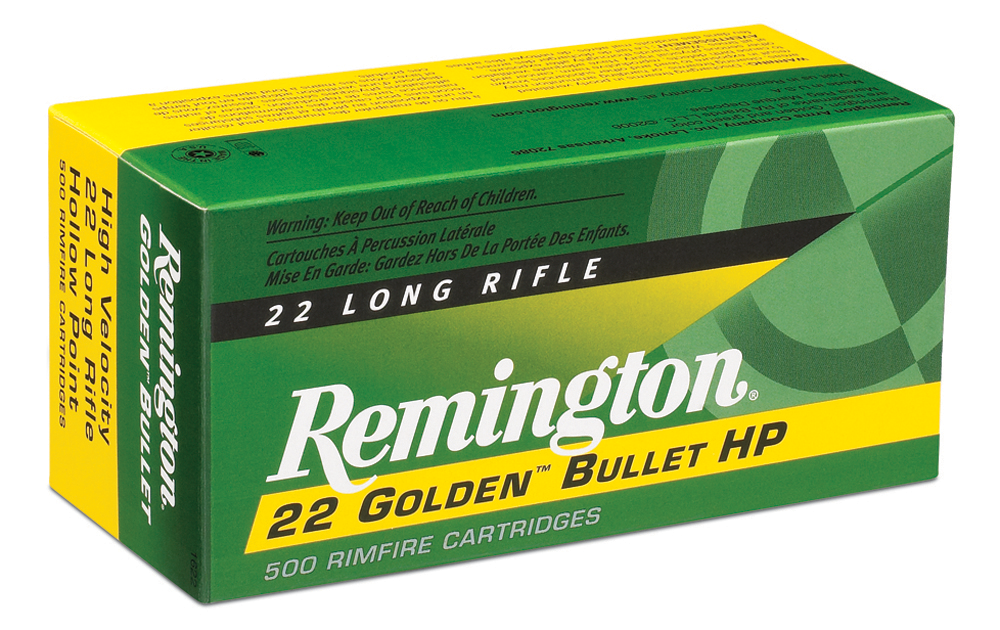 Remington Ammunition Golden Bullet, Rem 21008 1622     22lr 36 Hv Hp            50/100