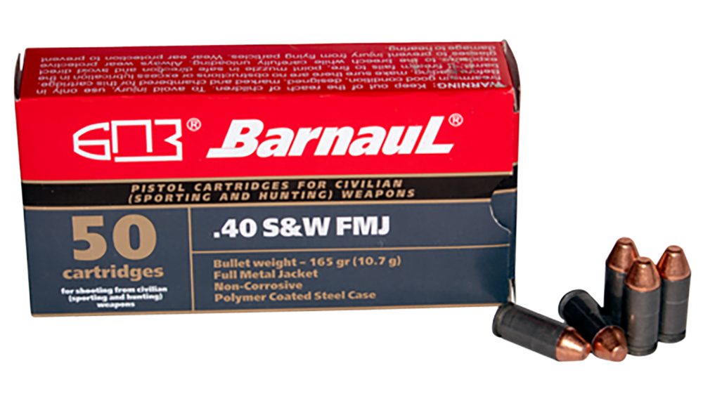 Barnaul Ammo Pistol, Barnaul 40sw-zn-fmj165-ipsc   40sw  165 Fnj  50/10