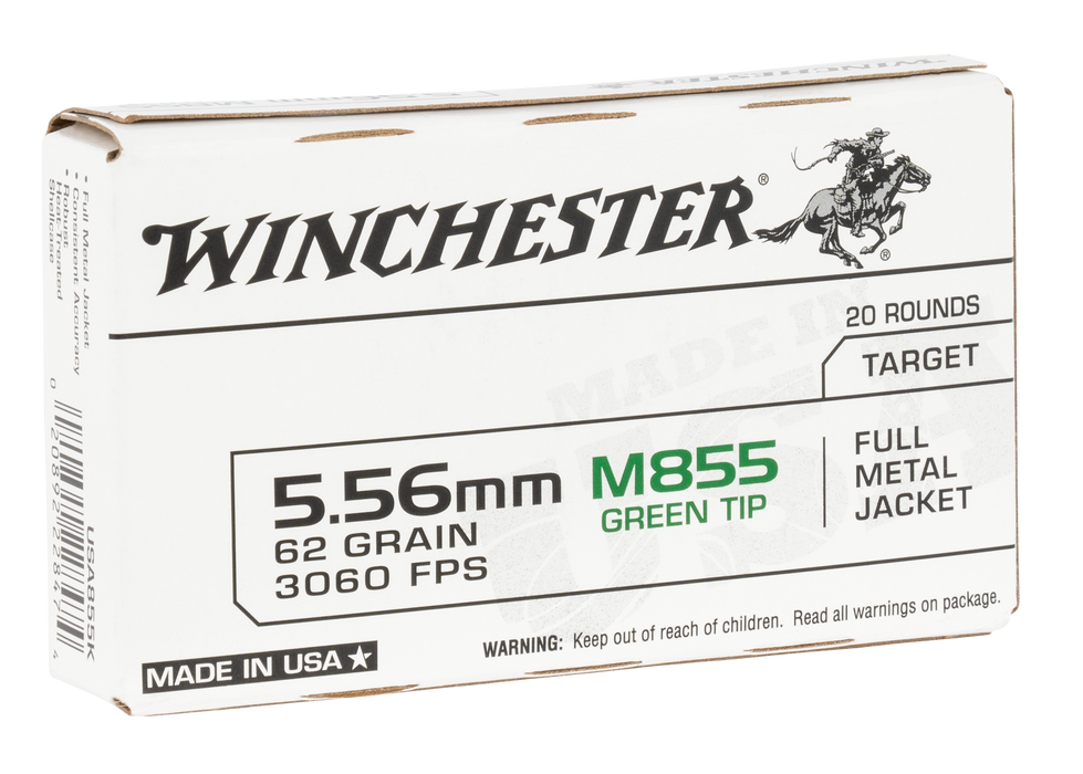 Winchester Ammo Usa, Win Wm855k     5.56 M855  62 Fmj Lc  20/50