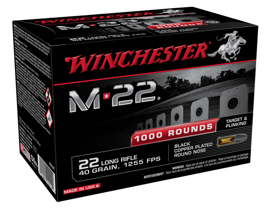 Winchester Ammo M-22, Win S22lrt    22lr 40 Bplrn        1000/2