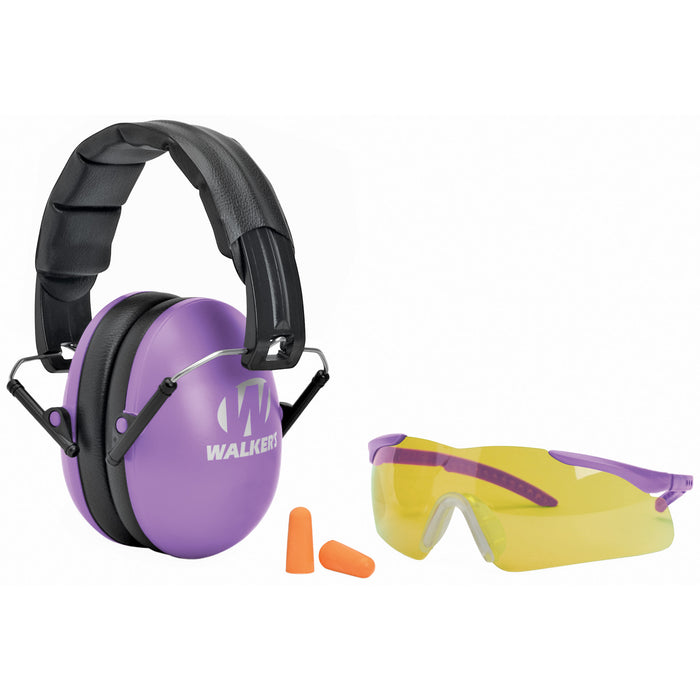 Walkers Game Ear Folding Muff, Wlkr Gwp-ywfm2gfp-pur Yth Wms Purple Muff Glasses