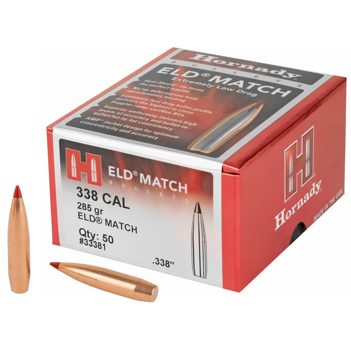 Hornady Eld Match, Horn 33381  Bull .338 285 Eldm               50/15