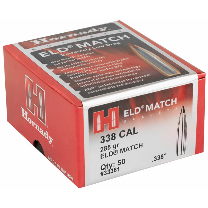 Hornady Eld Match, Horn 33381  Bull .338 285 Eldm               50/15