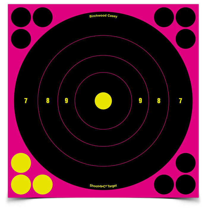 Birchwood Casey Shoot-n-c, Bir 34808 Shoot-n-c 8"  Bullseye Pink          6pk