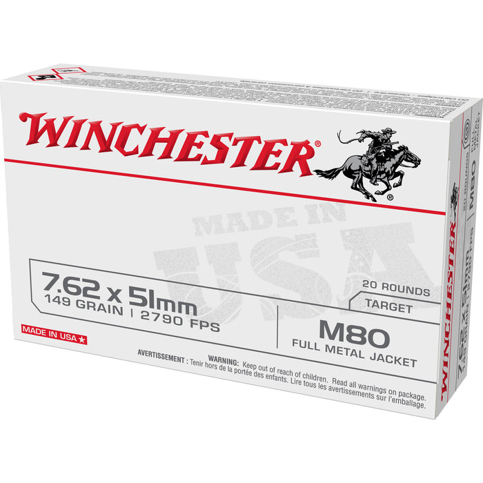 Winchester Ammo Usa, Win Wm80       7.62x51   149 Fmj Lc  20/25