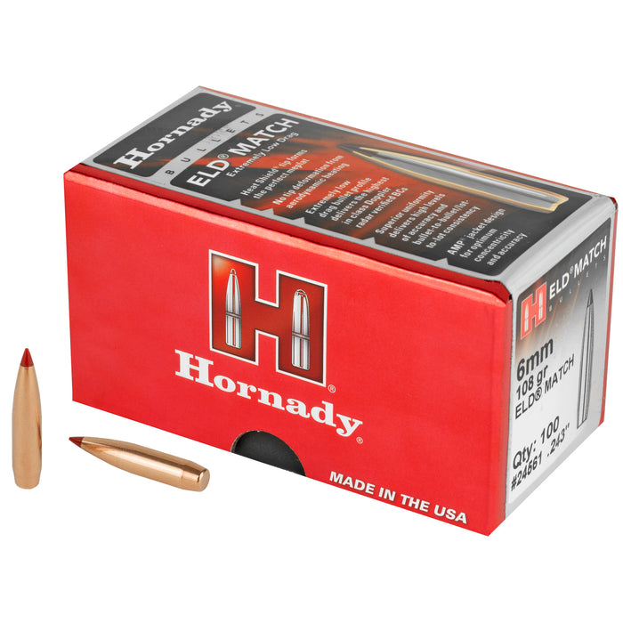 Hornady Eld Match, Horn 24561  Bull .243 108 Eld-m             100/25