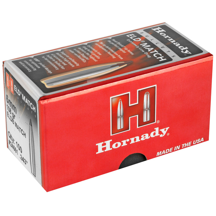 Hornady Eld Match, Horn 24561  Bull .243 108 Eld-m             100/25