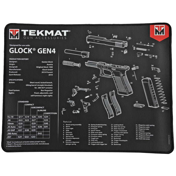 Beck Tek, Llc (tekmat) Ultra Premium Cleaning Mat, Tekmat R20glockg4 Ultra 20 Glock G4 Cleaning Mat