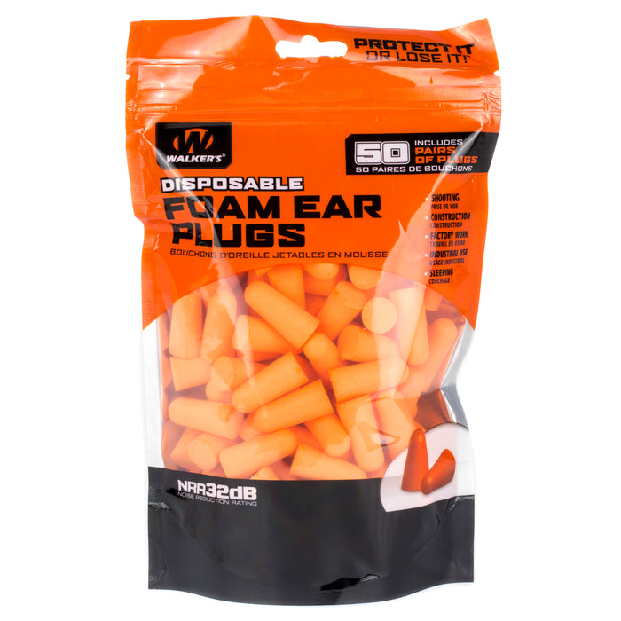 Walkers Game Ear Foam Ear Plugs, Wlkr Gwp-fp50bag    Foam Ear Plug 50pair Nrr32db