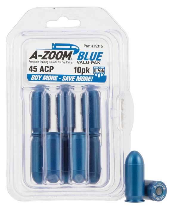 A-zoom Pistol Training Rounds, Azoom 15314      Blue Snap Caps 40sw          10pk
