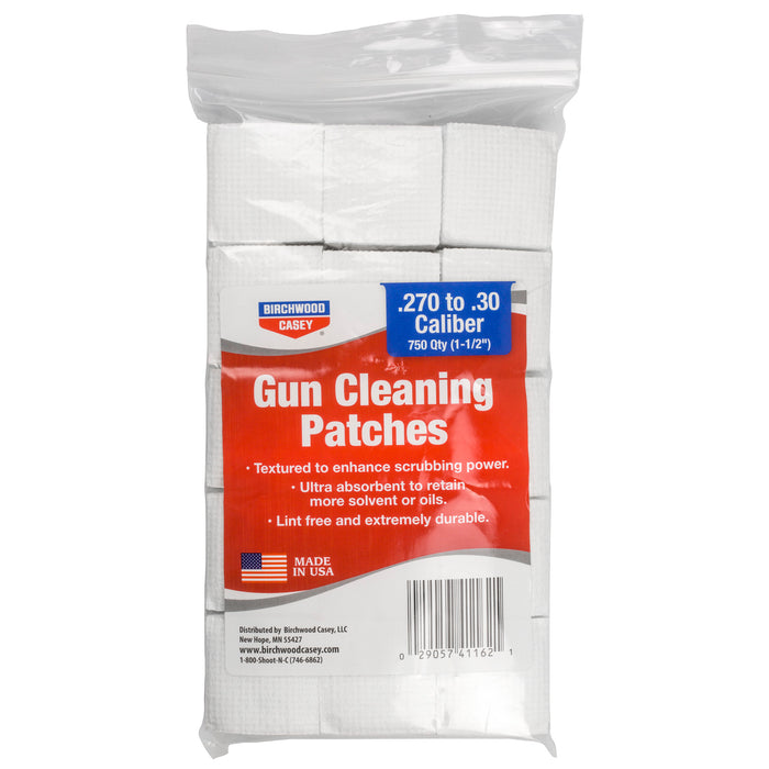 Birchwood Casey Gun Cleaning Patches, Bir 41162 Patch 1 1/2  Square .26-30 Cal     750pk