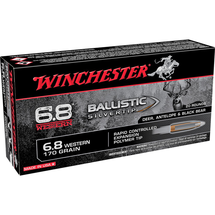 Winchester Ammo Ballistic Silvertip, Win Sbst68w       6.8 Wstrn 170bstp  20/10