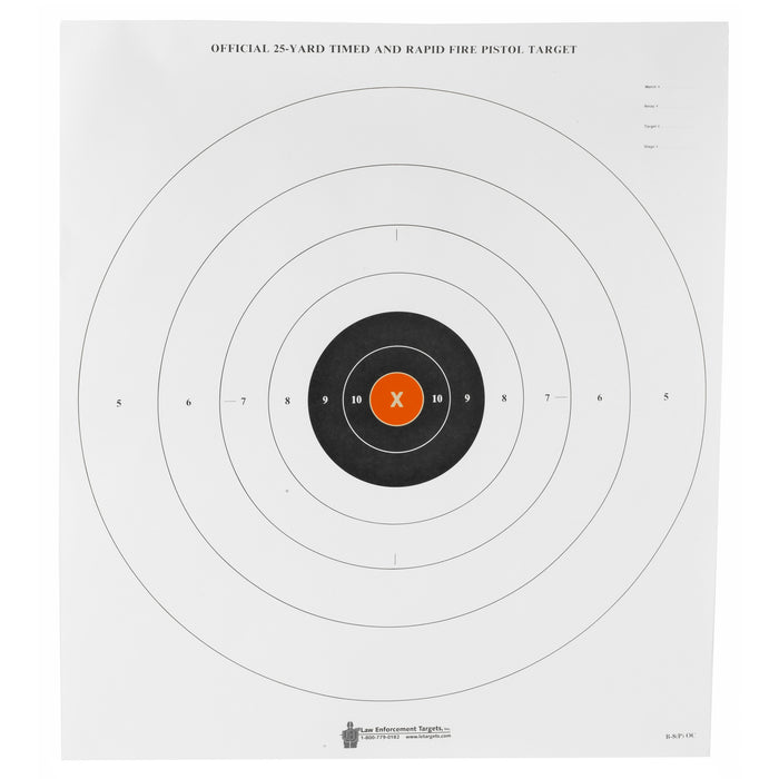 Action Target Inc B-8, Action B8(p)oc100 Ornge Centr Paper Target  100 Bx