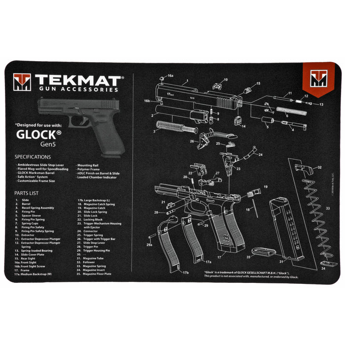 Beck Tek, Llc (tekmat) Original Cleaning Mat, Tekmat Tekr17glockg5    Glock Gen 5