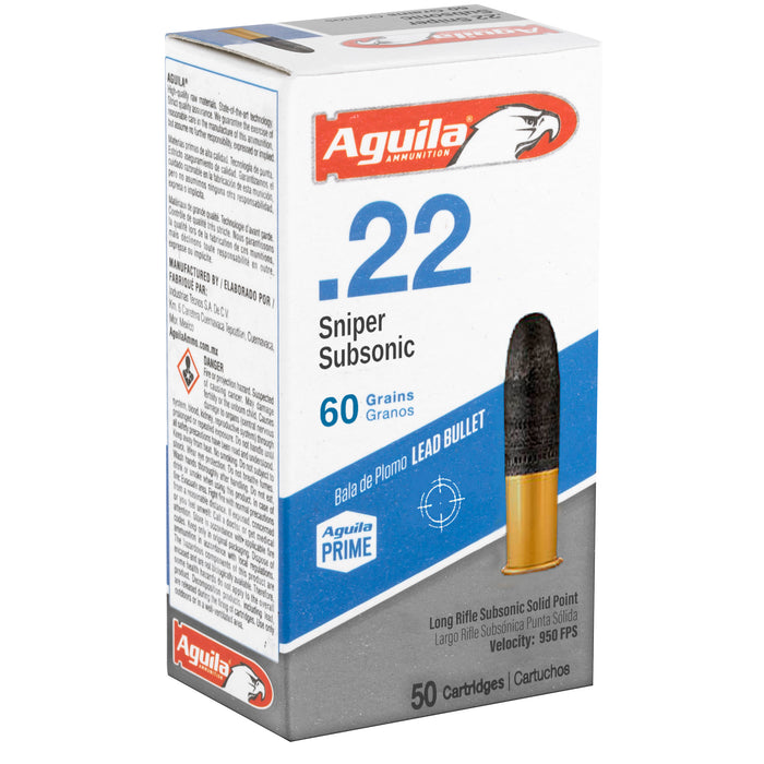 Aguila Sniper Subsonic, Aguila 1b220112 22 Sss       60             50/20