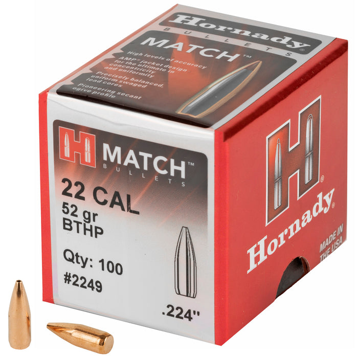 Hornady Match, Horn 2249   Bull .224  52 Bthp              100/40