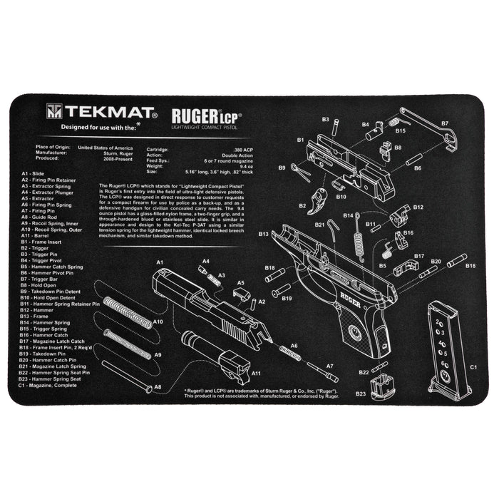 Beck Tek, Llc (tekmat) Original Cleaning Mat, Tekmat Tekr17rugerlc9   Ruger Lc9