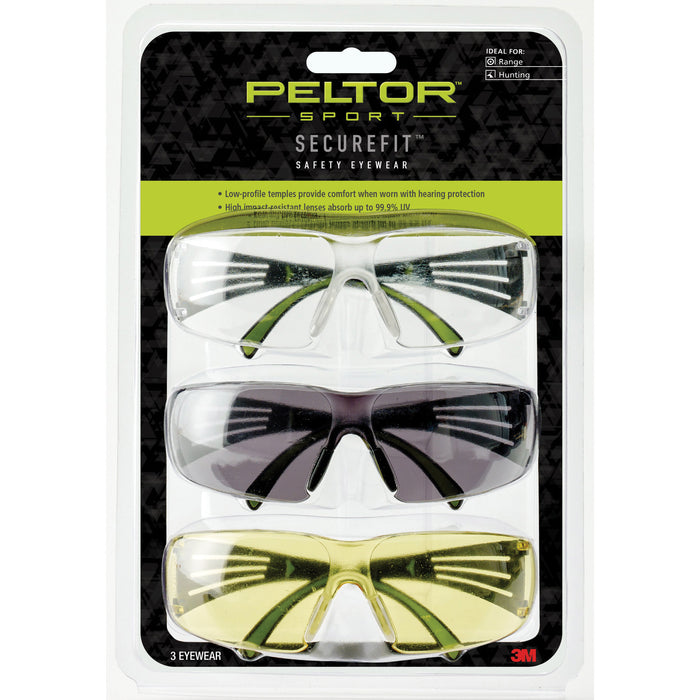 3m Peltor Sport, Pel Sf400p3pk6     Eye Protection 3pk Acg