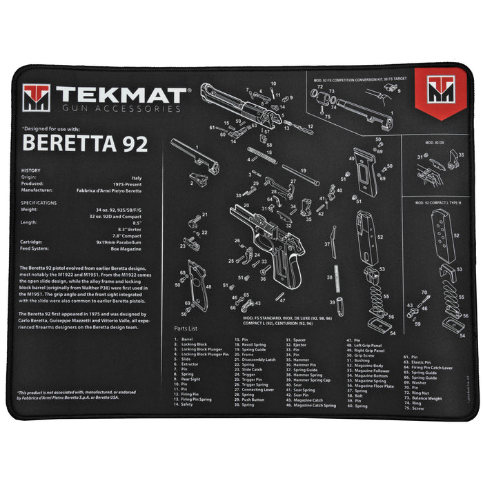 Beck Tek, Llc (tekmat) Ultra Premium Cleaning Mat, Tekmat R20ber92 Ultra 20 Beretta 92