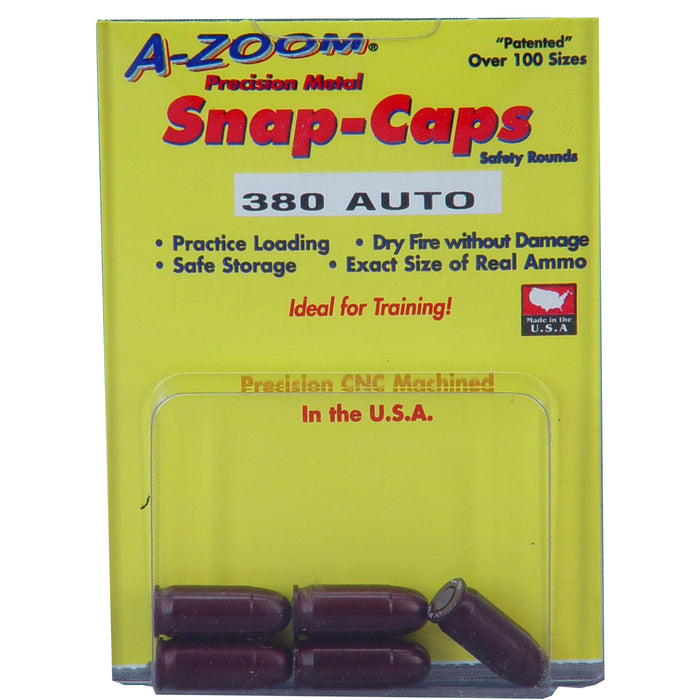 A-zoom Pistol Snap Caps, Azoom 15113      Snap Caps 380 Auto            5pk