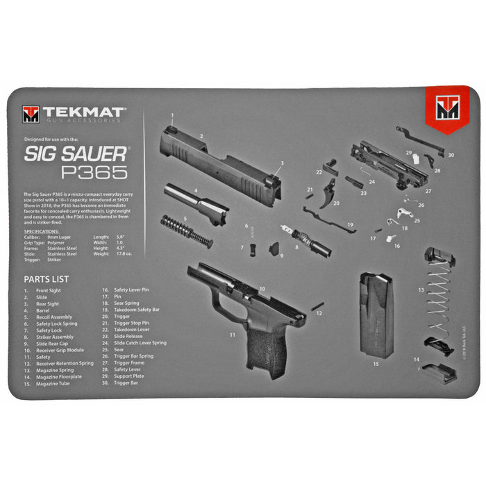 Beck Tek, Llc (tekmat) Original Cleaning Mat, Tekmat R17sigp365 Sig Sauer P365 Cleaning Mat