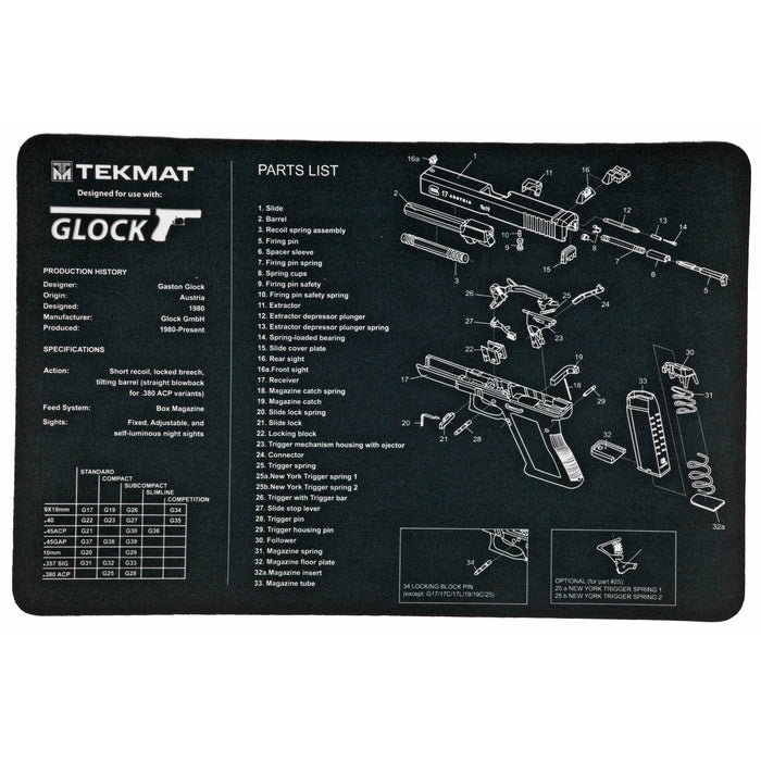 Beck Tek, Llc (tekmat) Original Cleaning Mat, Tekmat R17glock                 Glock Cleaning Mat