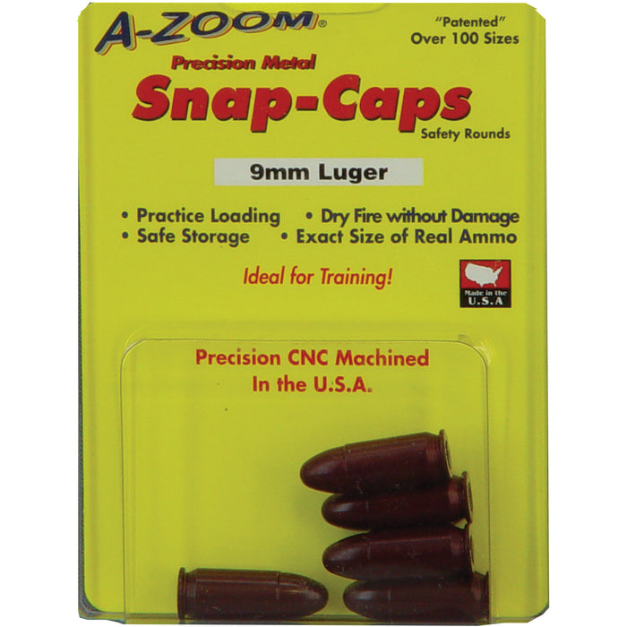 A-zoom Pistol Snap Caps, Azoom 15116      Snap Caps 9mm Lug             5pk