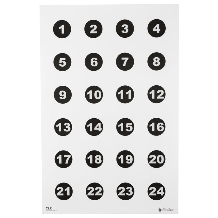 Action Target Inc Military Command Training Circles, Action Vb24100 24 3in Numbered Circles      100 Bx