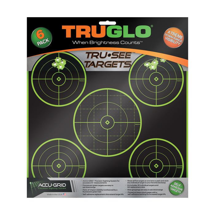 Truglo Tru-see, Tru Tg-11a6      Tru-see Target  5bull  6pk