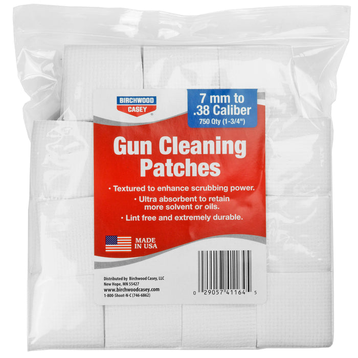 Birchwood Casey Gun Cleaning Patches, Bir 41164 Patch 1 3/4  Square 7mm-38 Cal     750pk