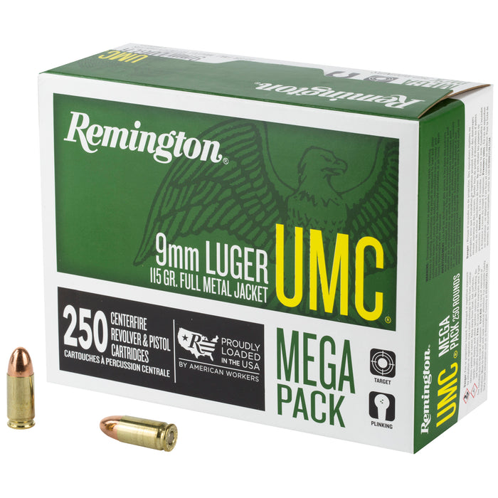 Remington Ammunition Umc, Rem 23777 L9mm3a   Umc 9mm Mega    115mc   250/4