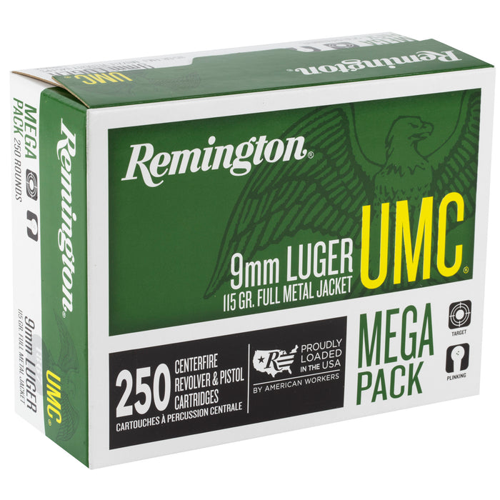 Remington Ammunition Umc, Rem 23777 L9mm3a   Umc 9mm Mega    115mc   250/4