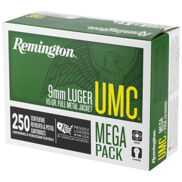 Remington Ammunition Umc, Rem 23777 L9mm3a   Umc 9mm Mega    115mc   250/4