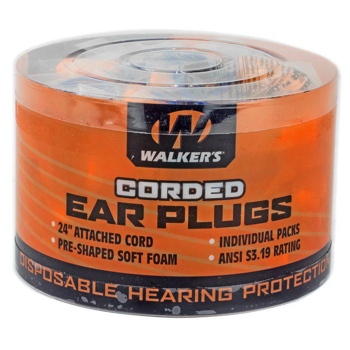 Walkers Game Ear Foam Ear Plugs, Wlkr Gwp-cordplgbkt Bucket Of Corded Plugs