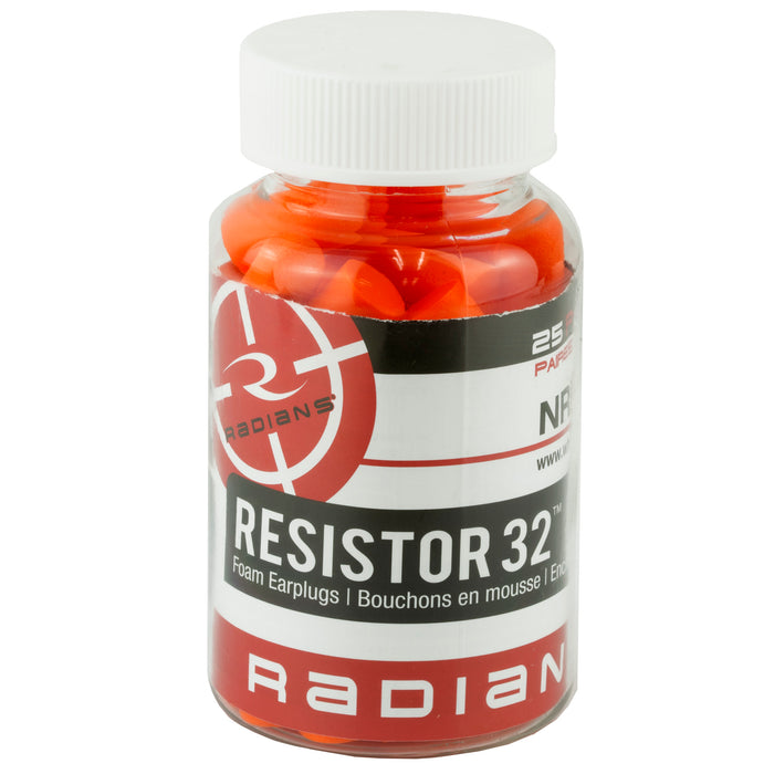 Radians Resistor, Rad Fp70rd/25 Foam Plugs          25pr