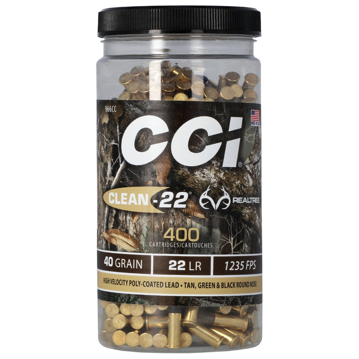 Cci Clean-22, Cci 966cc   22lr 40 Polycoated Grn/tan/blk  400/8