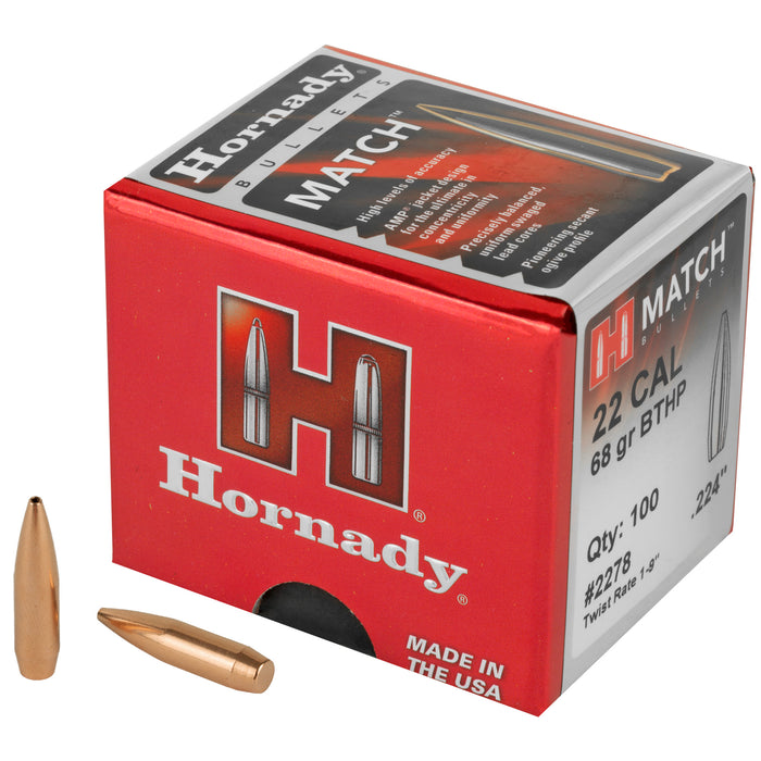 Hornady Match, Horn 2278   Bull .224  68 Bthp              100/40