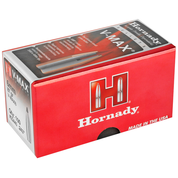 Hornady V-max, Horn 22440  Bull .243  87 Vmax              100/25